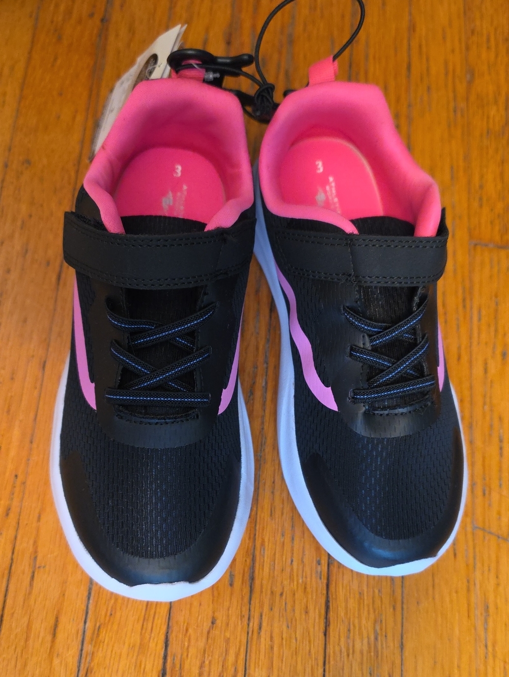 New. Athletic Works Kids Black & Pink Sneakers